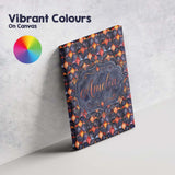Personalised Name Warm Abstract Floral Tile Custom  Bespoke Interior Contemporary Canvas Wall Art Print Decor Picture Ready to Hang