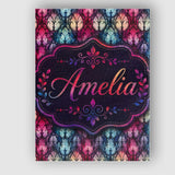 Personalised Name Vibrant Nouveau Custom Stylish Home Interior Premium Decorative Design Canvas Wall Art Print Decor Picture Ready to Hang