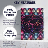 Personalised Name Vibrant Nouveau Custom Stylish Home Interior Premium Decorative Design Canvas Wall Art Print Decor Picture Ready to Hang