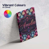 Personalised Name Vibrant Nouveau Custom Stylish Home Interior Premium Decorative Design Canvas Wall Art Print Decor Picture Ready to Hang