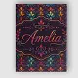 Personalised Name Rich Jewel Tone Abstract Custom  Unique Gift Idea Elegant Feature Canvas Wall Art Print Decor Picture Ready to Hang