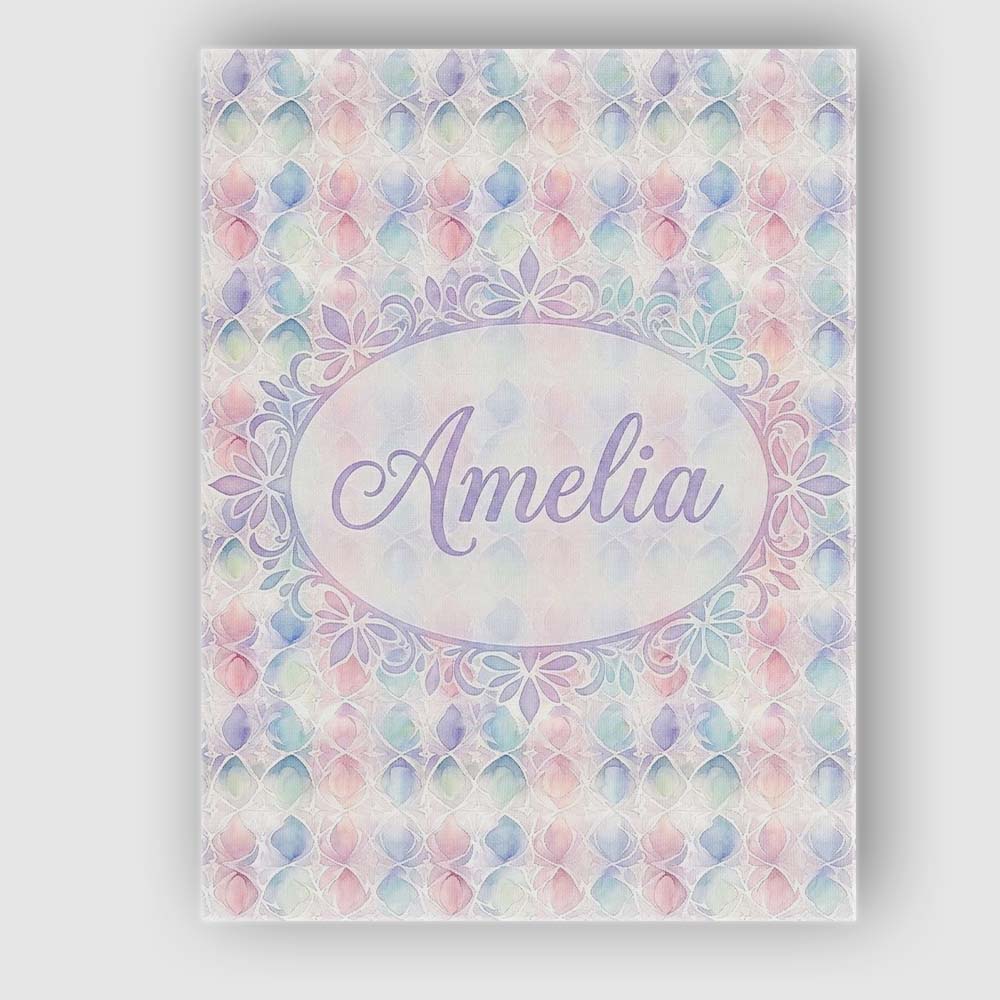 Personalised Name Soft Pastel Geometric Custom  Modern Room Accent Elegant Feature Canvas Wall Art Print Decor Picture Ready to Hang