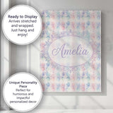 Personalised Name Soft Pastel Geometric Custom  Modern Room Accent Elegant Feature Canvas Wall Art Print Decor Picture Ready to Hang