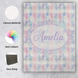 Personalised Name Soft Pastel Geometric Custom  Modern Room Accent Elegant Feature Canvas Wall Art Print Decor Picture Ready to Hang