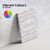 Personalised Name Soft Pastel Geometric Custom  Modern Room Accent Elegant Feature Canvas Wall Art Print Decor Picture Ready to Hang