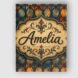 Personalised Name Gothic Stained Glass Arch Custom  Bespoke Interior Contemporary Canvas Wall Art Print Decor Picture Ready to Hang