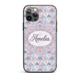 Pastel Art Nouveau Floral Soft Pink and Blue Custom Name Protective Phone Case Mobile Cover Durable Everyday Smartphone Shock Resistant