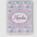 Personalised Name Pastel Nouveau Floral Custom  Modern Room Accent Elegant Feature Canvas Wall Art Print Decor Picture Ready to Hang