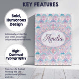 Personalised Name Pastel Nouveau Floral Custom  Modern Room Accent Elegant Feature Canvas Wall Art Print Decor Picture Ready to Hang