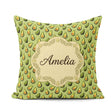 Custom Name Green Avocado Seamless Textured Background Botanical Square Filled Cushion Throw Pillow Sofa Bed Home Decor Zip Washable UK Made