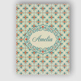 Personalised Name Classic Floral Tile Custom Modern Room Accent Creative Decorator Style Canvas Wall Art Print Decor Picture Ready to Hang