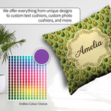 Custom Name Green Avocado Seamless Textured Background Botanical Square Filled Cushion Throw Pillow Sofa Bed Home Decor Zip Washable UK Made