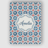 Personalised Name Traditional Blue Red Custom  Modern Room Accent Elegant Feature Canvas Wall Art Print Decor Picture Ready to Hang