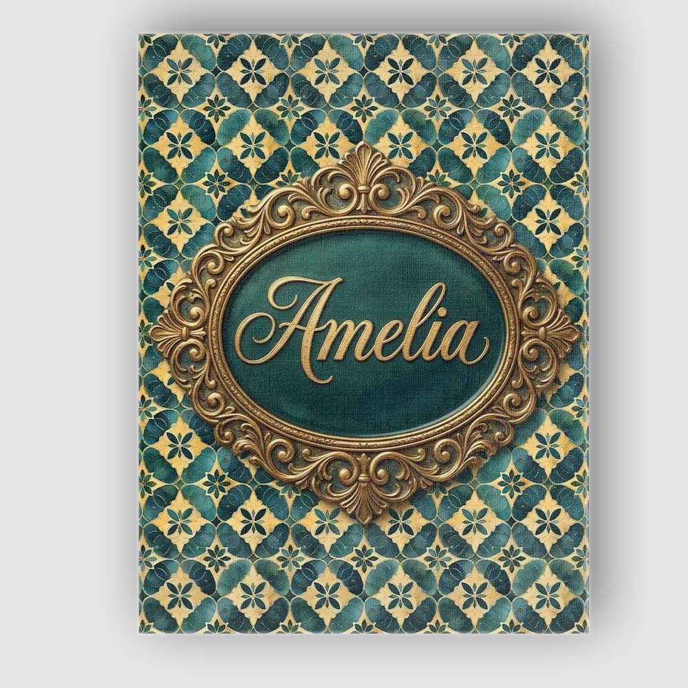 Personalised Name Luxury Deco Tile Gold Custom  Modern Room Accent Elegant Feature Canvas Wall Art Print Decor Picture Ready to Hang