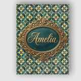 Personalised Name Luxury Deco Tile Gold Custom  Modern Room Accent Elegant Feature Canvas Wall Art Print Decor Picture Ready to Hang