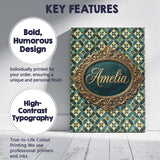 Personalised Name Luxury Deco Tile Gold Custom  Modern Room Accent Elegant Feature Canvas Wall Art Print Decor Picture Ready to Hang