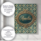 Personalised Name Luxury Deco Tile Gold Custom  Modern Room Accent Elegant Feature Canvas Wall Art Print Decor Picture Ready to Hang
