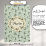 Vintage Hanging Air Plants Botanical Seamless Pattern Lovely  Personalised Custom Name Super Soft Fleece Blanket Bed Sofa Throw