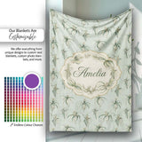 Vintage Hanging Air Plants Botanical Seamless Pattern Lovely  Personalised Custom Name Super Soft Fleece Blanket Bed Sofa Throw