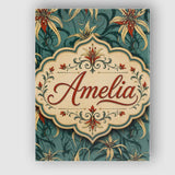 Personalised Name Elegant Tropical Lily Custom  Unique Gift Idea Modern Room Accent Canvas Wall Art Print Decor Picture Ready to Hang