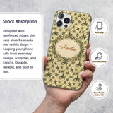 Delicate Beige Floral Star Vine Seamless Pattern Custom Name Protective Phone Case Mobile Cover Durable Everyday Smartphone Shock Resistant