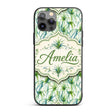Fresh Tropical Spider Plant Foliage Seamless Custom Name Protective Phone Case Mobile Cover Durable Everyday Smartphone Shock Resistant