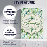 Personalised Name Fresh Tropical Spider Custom  Modern Room Accent Elegant Feature Canvas Wall Art Print Decor Picture Ready to Hang