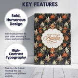 Personalised Name Elegant Orange Lily Custom Modern Room Accent Creative Decorator Style Canvas Wall Art Print Decor Picture Ready to Hang