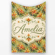 Vibrant Tropical Lily Floral Garden Seamless Pattern Design Lovely  Personalised Custom Name Super Soft Fleece Blanket Bed Sofa Throw