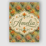 Personalised Name Vibrant Tropical Lily Custom  Modern Room Accent Elegant Feature Canvas Wall Art Print Decor Picture Ready to Hang