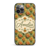 Vibrant Tropical Lily Floral Garden Seamless Custom Name Protective Phone Case Mobile Cover Durable Everyday Smartphone Shock Resistant
