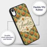 Vibrant Tropical Lily Floral Garden Seamless Custom Name Protective Phone Case Mobile Cover Durable Everyday Smartphone Shock Resistant