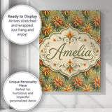 Personalised Name Vibrant Tropical Lily Custom  Modern Room Accent Elegant Feature Canvas Wall Art Print Decor Picture Ready to Hang