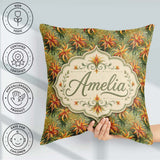 Custom Name Vibrant Tropical Lily Floral Garden Seamless Pattern Square Filled Cushion Throw Pillow Sofa Bed Home Decor Zip Washable UK Made