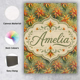 Personalised Name Vibrant Tropical Lily Custom  Modern Room Accent Elegant Feature Canvas Wall Art Print Decor Picture Ready to Hang