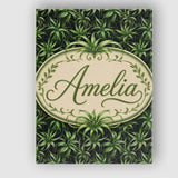 Personalised Name Dark Green Spider Plant Custom  Unique Gift Idea Elegant Feature Canvas Wall Art Print Decor Picture Ready to Hang