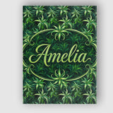 Personalised Name Lush Tropical Green Custom Modern Room Accent Creative Decorator Style Canvas Wall Art Print Decor Picture Ready to Hang