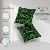 Custom Name Lush Tropical Green Foliage Botanical Jungle Pattern Square Filled Cushion Throw Pillow Sofa Bed Home Decor Zip Washable UK Made
