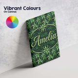 Personalised Name Lush Tropical Green Custom Modern Room Accent Creative Decorator Style Canvas Wall Art Print Decor Picture Ready to Hang