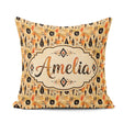 Custom Name Earthy Tribal Ethnic Abstract Symbols Pattern Design Square Filled Cushion Throw Pillow Sofa Bed Home Decor Zip Washable UK Made