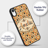 Earthy Tribal Ethnic Abstract Symbols Seamless Custom Name Protective Phone Case Mobile Cover Durable Everyday Smartphone Shock Resistant