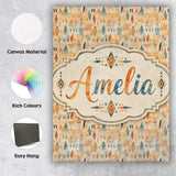 Personalised Name Abstract Tribal Symbols Custom  Unique Gift Idea Elegant Feature Canvas Wall Art Print Decor Picture Ready to Hang