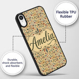 Earthy Tribal Symbols Hand Drawn Ethnic Seamless Custom Name Protective Phone Case Mobile Cover Durable Everyday Smartphone Shock Resistant