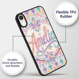 Pastel Geometric Art Deco Watercolor Seamless Custom Name Protective Phone Case Mobile Cover Durable Everyday Smartphone Shock Resistant