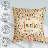 Custom Name Abstract Organic Shapes Earthy Dots Seamless Pattern Square Filled Cushion Throw Pillow Sofa Bed Home Decor Zip Washable UK Made