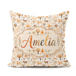 Custom Name Neutral Woodland Animals Minimal Seamless Pattern Square Filled Cushion Throw Pillow Sofa Bed Home Decor Zip Washable UK Made