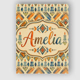 Personalised Name Geometric Tribal Candle Custom  Unique Gift Idea Elegant Feature Canvas Wall Art Print Decor Picture Ready to Hang