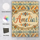 Personalised Name Geometric Tribal Candle Custom  Unique Gift Idea Elegant Feature Canvas Wall Art Print Decor Picture Ready to Hang