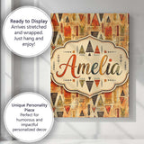 Personalised Name Abstract Tribal Triangle Custom  Unique Gift Idea Elegant Feature Canvas Wall Art Print Decor Picture Ready to Hang