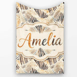 Modern Brush Stroke Neutral Abstract Seamless Pattern Design Lovely  Personalised Custom Name Super Soft Fleece Blanket Bed Sofa Throw
